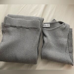 Zara women’s tank and skirt set Metallic silver size S